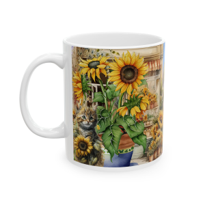 🐱🔥 The “I Love My Cat” Mug Series is HERE! 🔥🐱Kitten In Sunflowers too Ceramic Mug 11oz